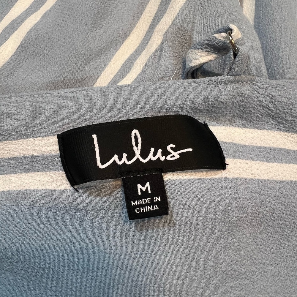 Lulus Coastal Living Light Blue and White Striped Two Piece Jumpsuit Size M - Picture 4 of 16